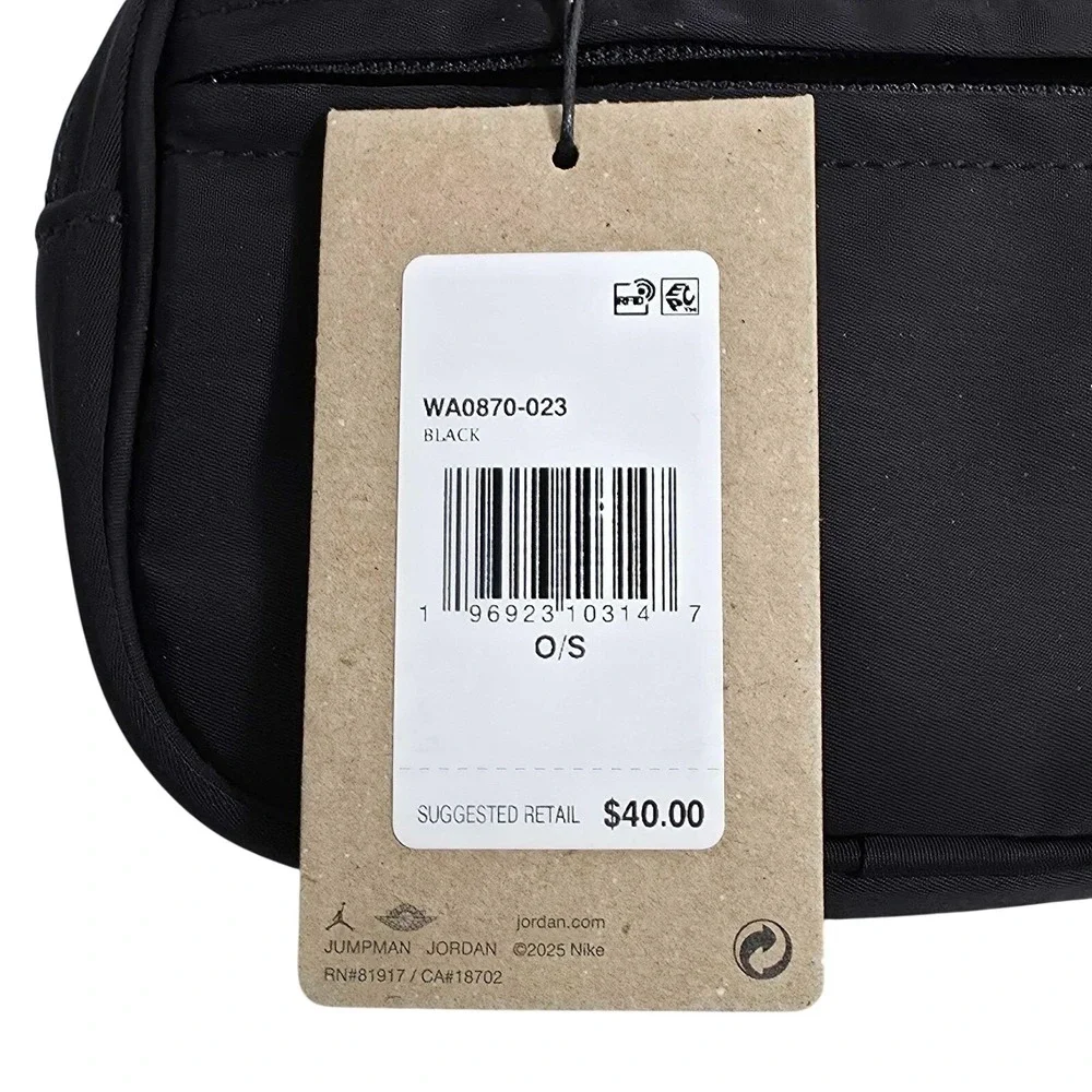 Nike‎ Air Jordan Alpha Jumpman Camera Bag Small Crossbody WA0870-023 Black NEW
